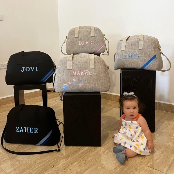 Personalized kids' backpack with name embroidery in blue